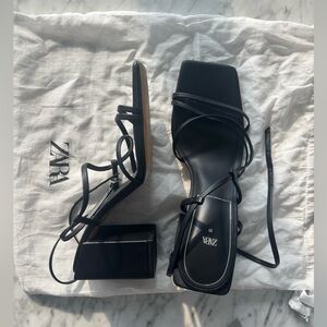 Zara Black Strappy Heels